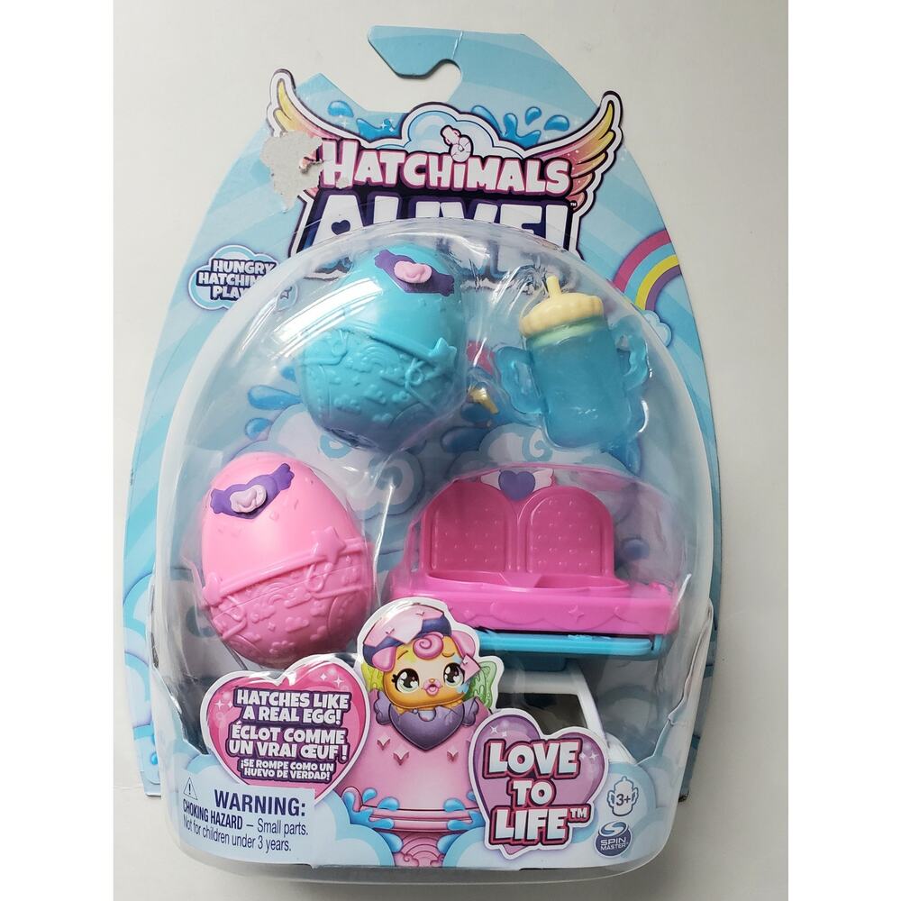 Hatchimals Alive Hungry Playset with Two Eggs, Highchair, and Bottle